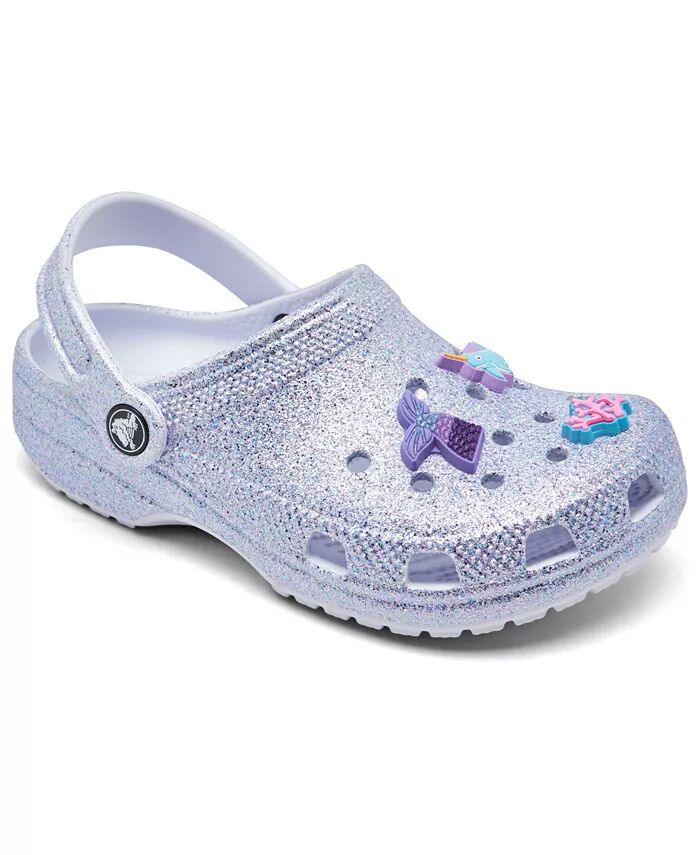 

Классические сабо для девочек Glitter Sea от Finish Line Crocs, синий