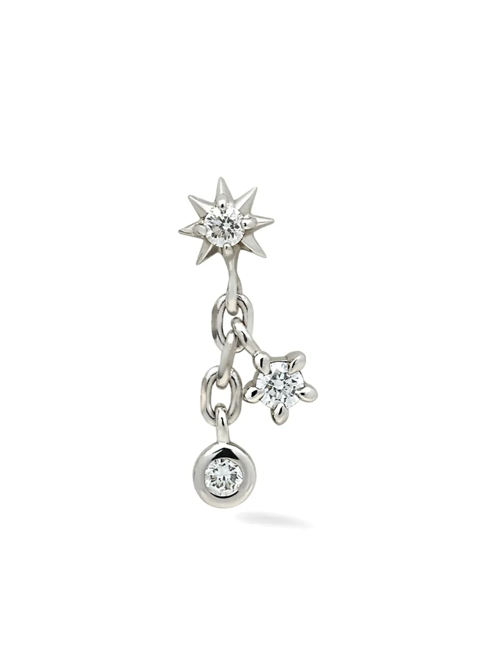 

Серьга Shimmering Star Chain из белого золота с бриллиантами Lark & Berry, серебяный