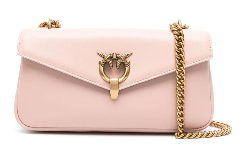 

Сумка через плечо из телячьей кожи PINKO светло-розового цвета