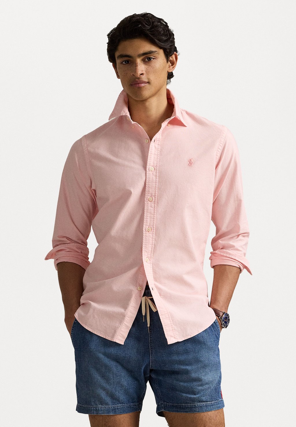 

Рубашка CUSTOM FIT MINERAL DYED OXFORD SHIRT Polo Ralph Lauren, светло-красный