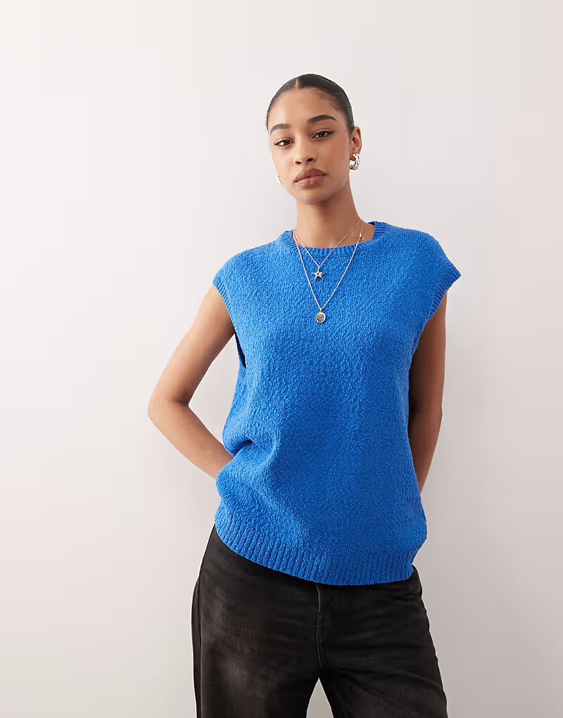 

Вязаный топ будничного цвета синего цвета Weekday