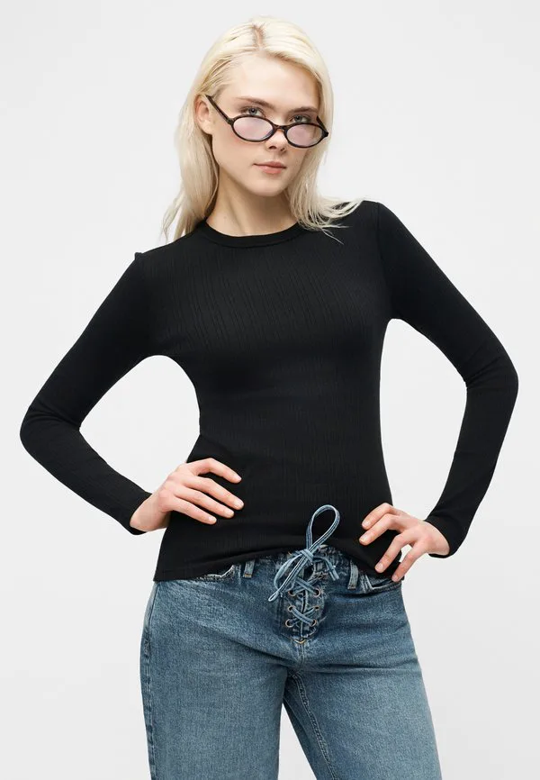 Рубашка с длинными рукавами, окрашенная в цвет кожи Gap, True Black — фото 4