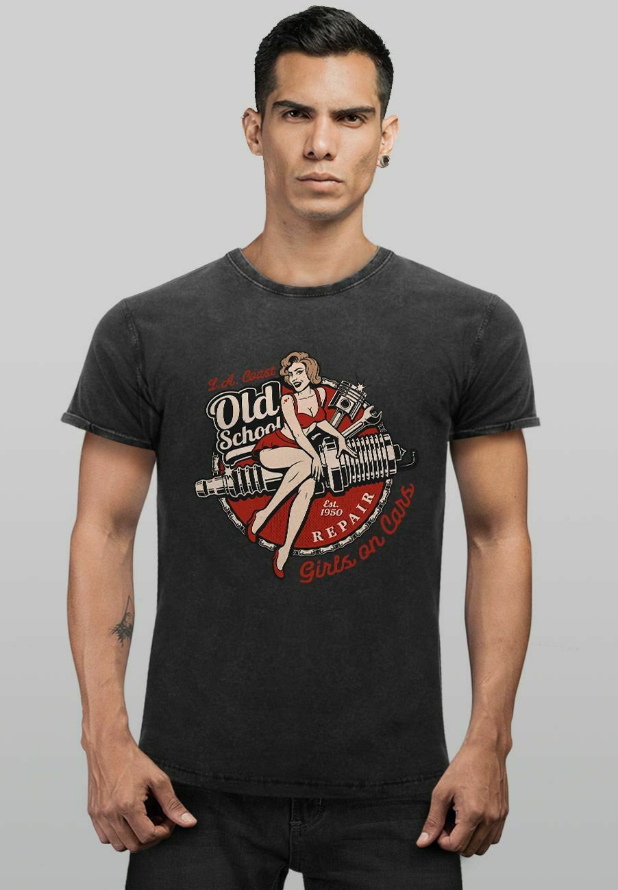 

Футболка с принтом VINTAGE PRINT ON CARS Neverless, черный