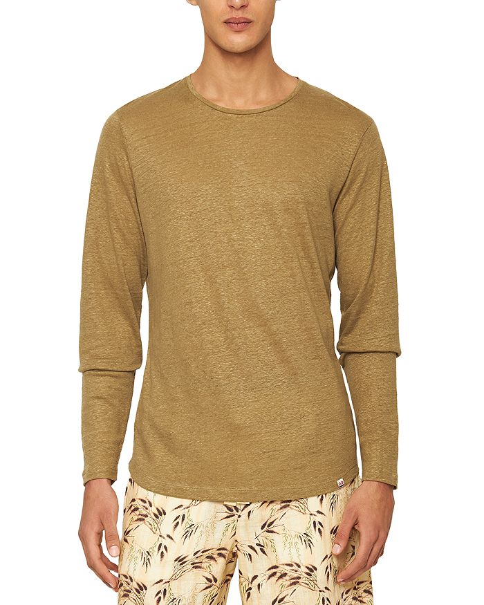 

OB T Льняная футболка с длинным рукавом Orlebar Brown, зеленый