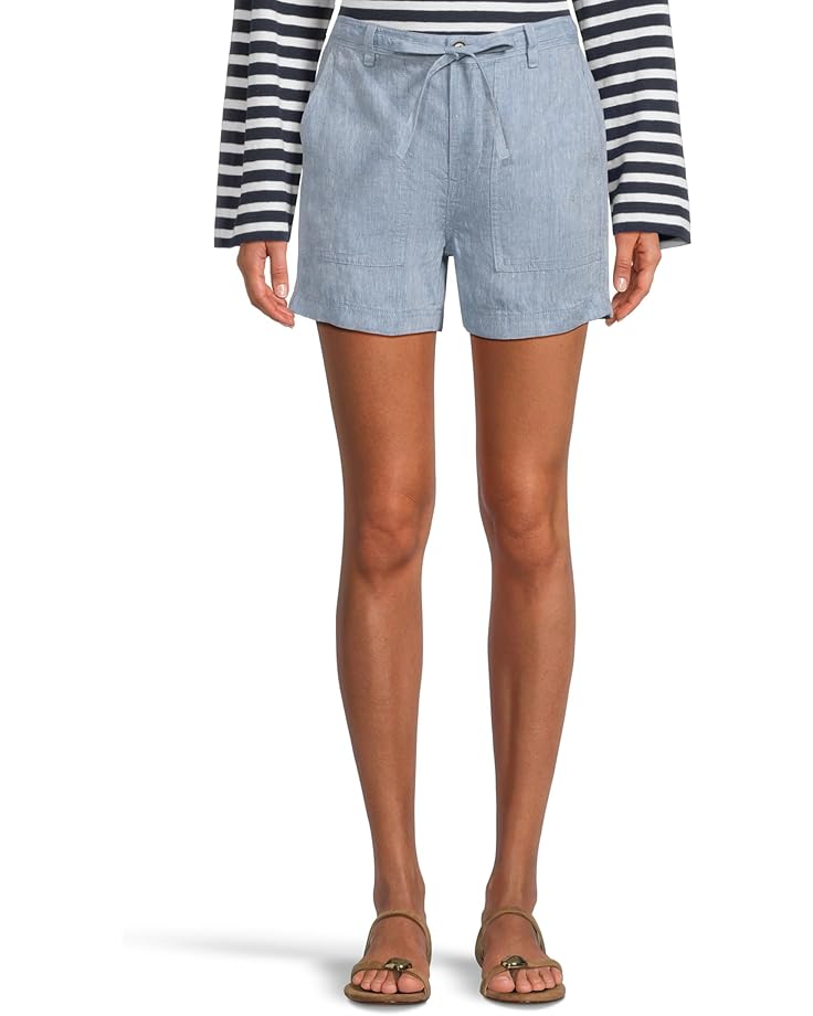 

Шорты Madewell Pull-On Drawstring Shorts in 100% Linen, цвет Sunfaded Blue