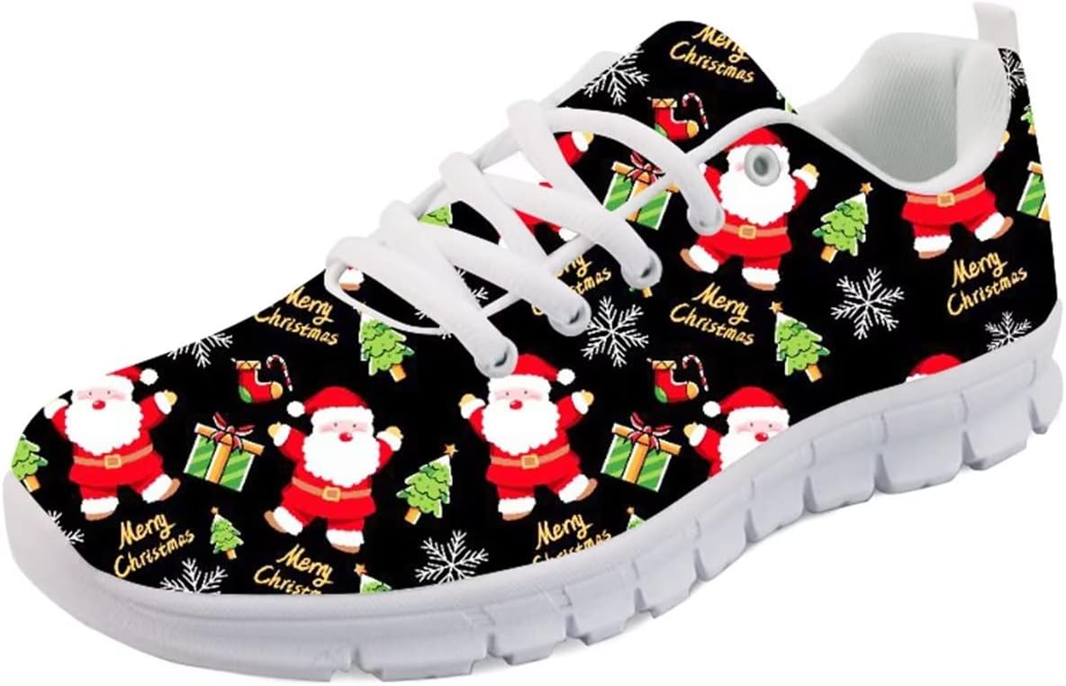 

Кроссовки Forchrinse Daisy унисекс для бега, спортивные кеды для мужчин и женщин, дышащие спортивные кроссовки, Christmas Santa Claus