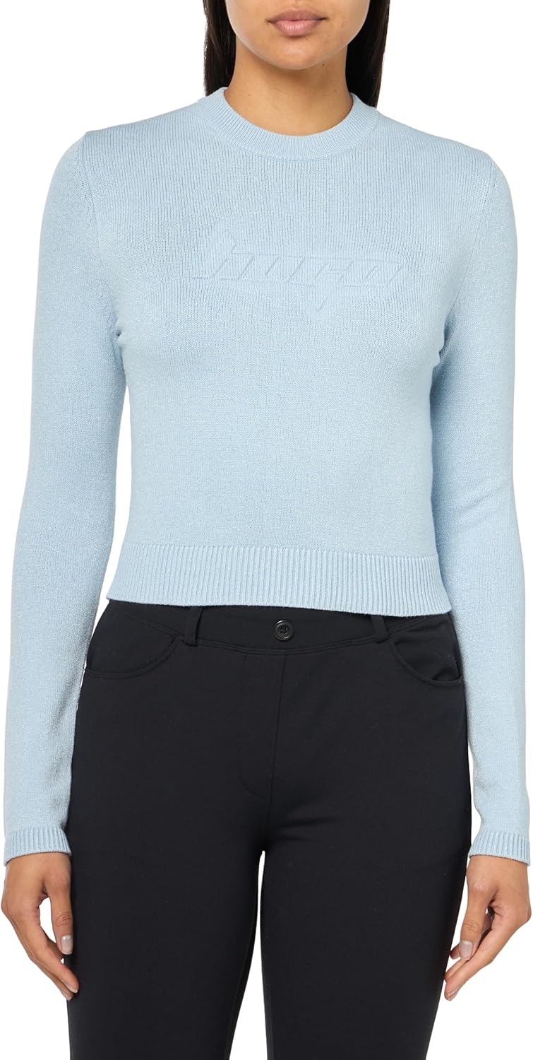 

HUGO Женский свитер с ретро-логотипом, Baby Blue