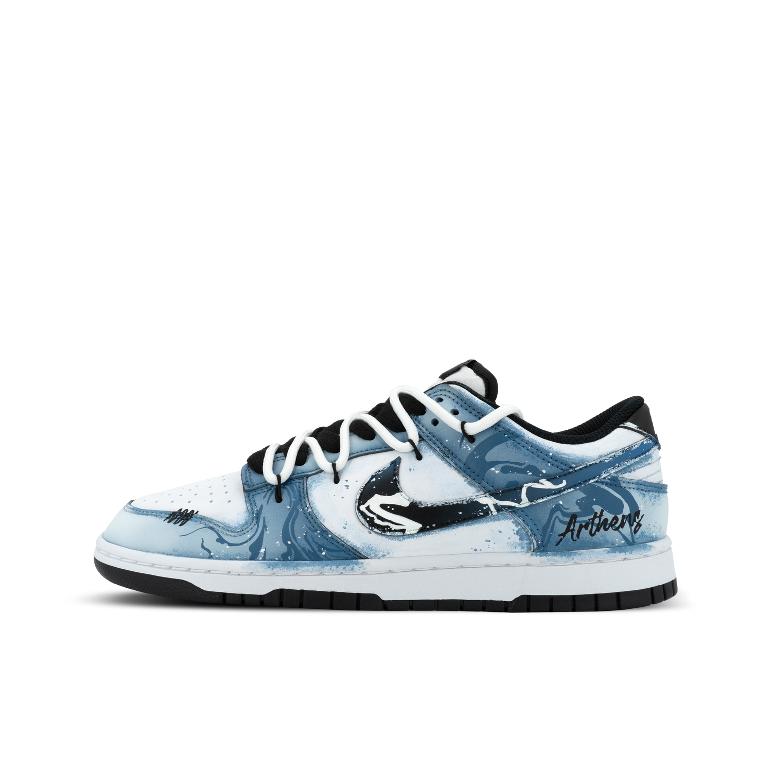 

Nike Кроссовки для скейтбординга Dunk Trick or Treating XJDD Crazy Waves Low top Unisex бело-голубые