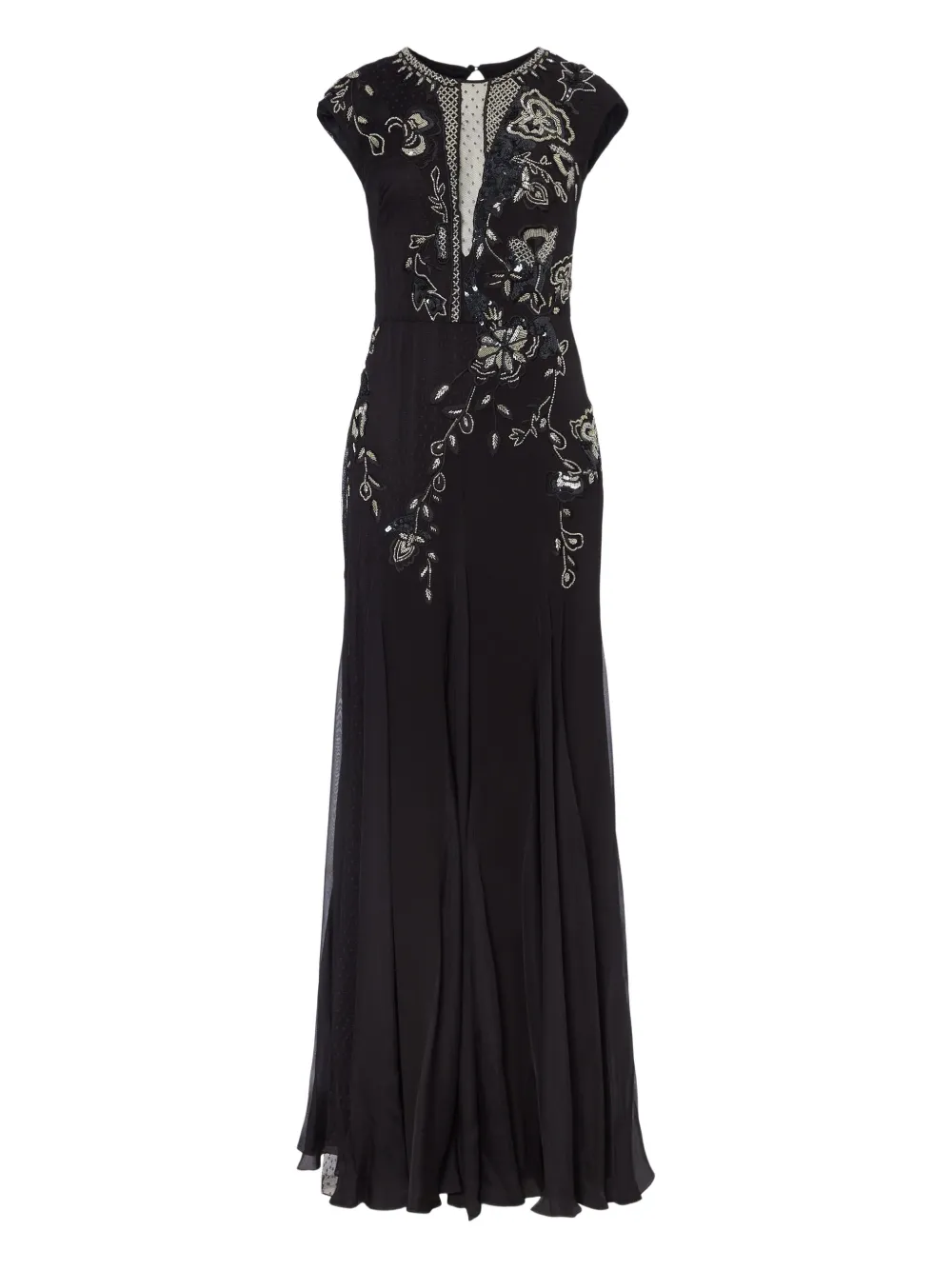 

Декорированное платье Lilly с цветочным узором Temperley London, черный