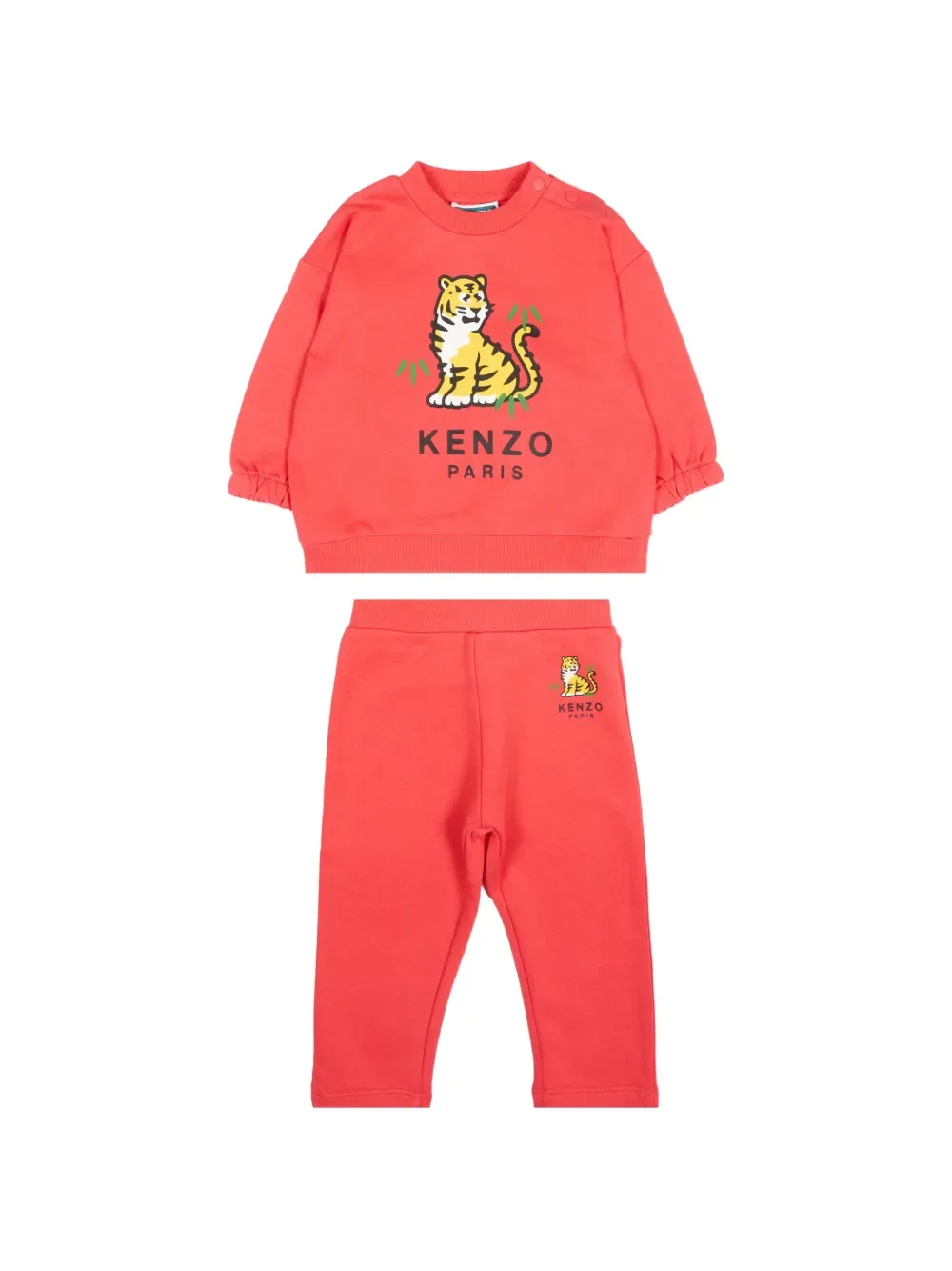 Спортивный костюм с тигриным принтом Kenzo Kids, красный