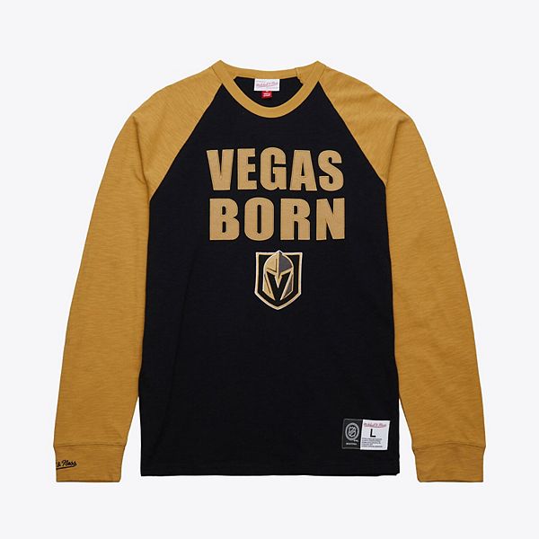 

Мужская черно-золотая футболка с длинным рукавом Vegas Golden Knights Legendary Slub Raglan Mitchell & Ness