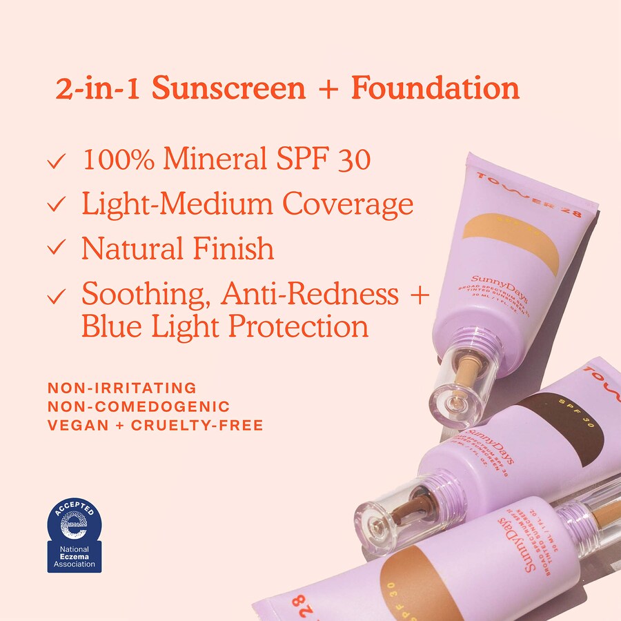 Тонирующий солнцезащитный крем SunnyDays SPF 30 Tower 28 Beauty, 1 oz/30 mL, 25 Ocean Park — фото 4