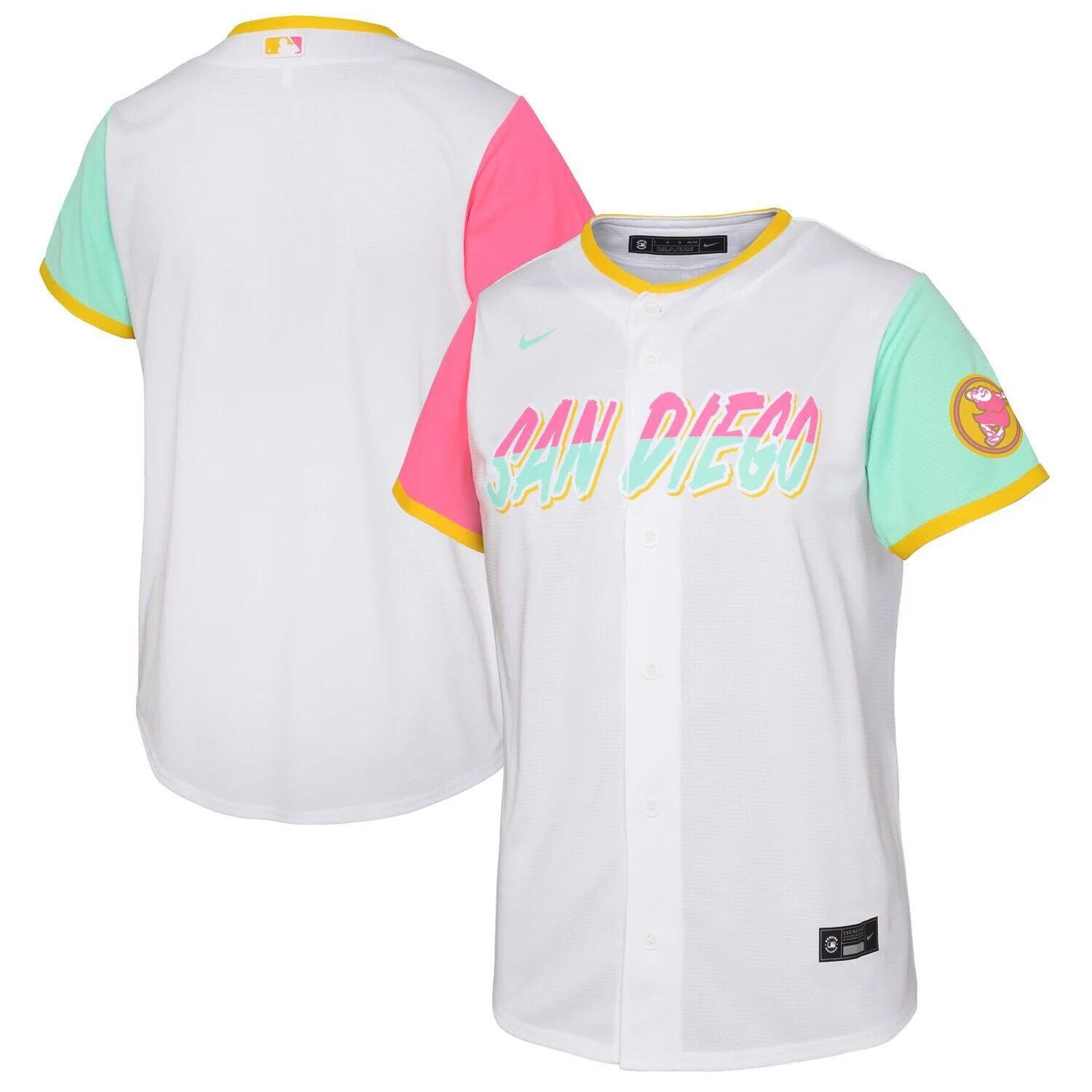 

Джерси Nike White San Diego Padres 2022 City Connect Replica Team для малышей Nike