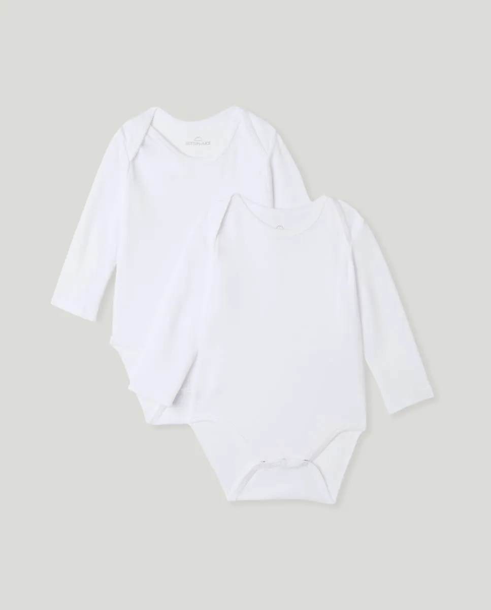

Набор из 2 американских боди с длинным рукавом для младенцев Cotton Juice, белый