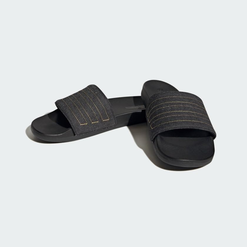 Шлепанцы adidas Adilette Comfort (унисекс), черный/желтый — фото 4