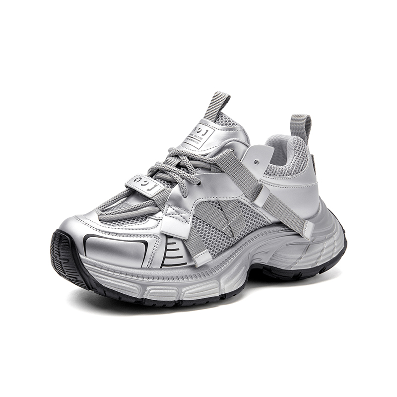JOSINY Женские кроссовки Low Top Chunky в серо-красном цвете (высота каблука 5,5 см), цвет Gray Red (Heel Height 5.5cm) — фото 2