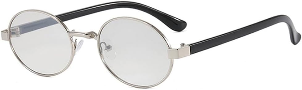 

Солнцезащитные очки UV400 - маленькие металлические овальные с прозрачным градиентом, в стиле панк, для женщин и мужчин, для бега и активного отдыха UYPTK, Silver Black Gray