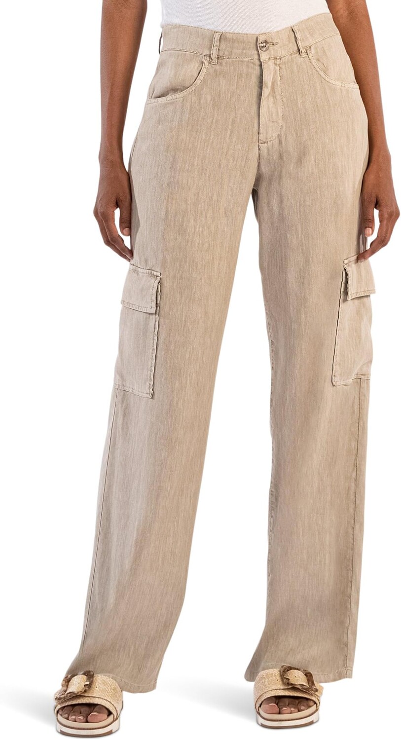 

Брюки KUT from the Kloth Akia - Wide Leg Pants With Cargo Pockets, цвет Wheat