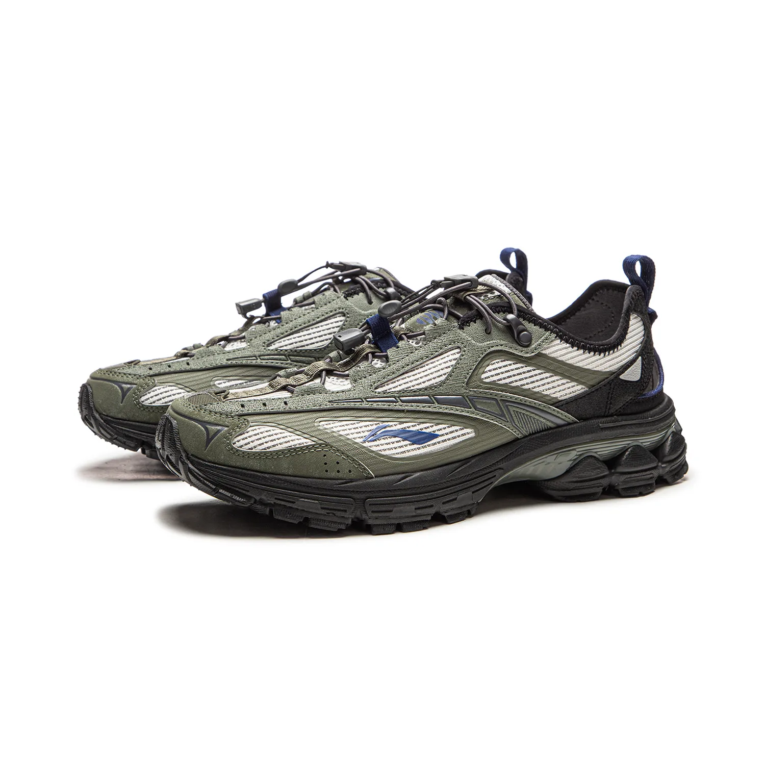Li-Ning Fuyao 2.0 Trail V3 Cushioning Slip Resistant Abrasion Resistant низкие повседневные кроссовки для бега мужские белые зеленые — фото 4
