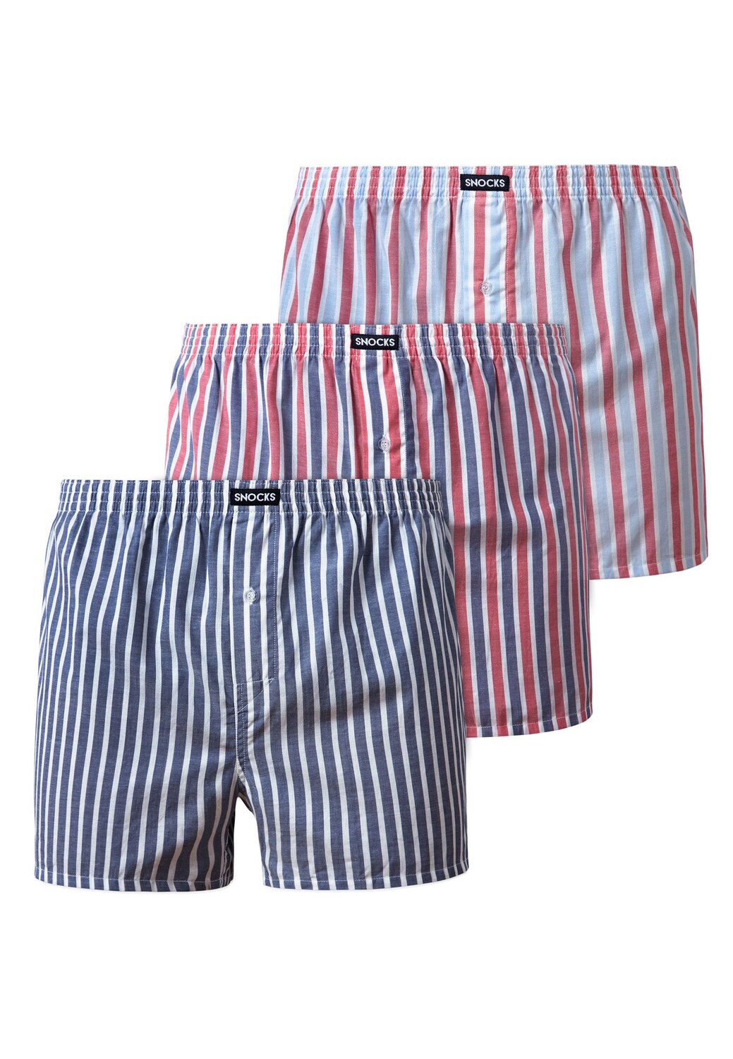 

Боксеры SNOCKS American Woven Boxershorts aus Bio-Baumwolle 3 Stück, цвет Stripe