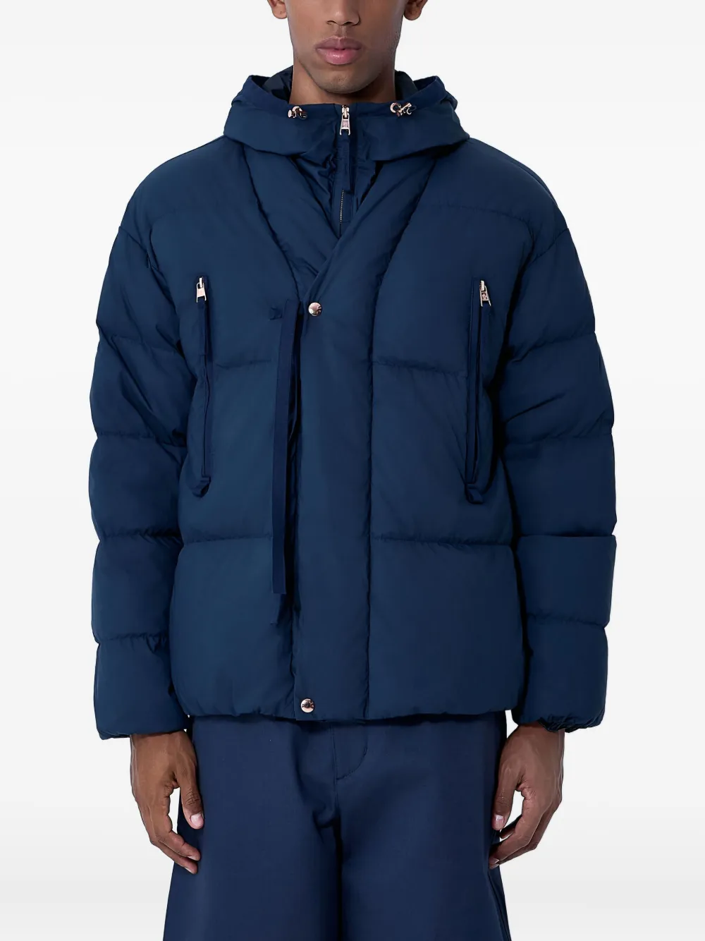 

Стеганая куртка с нашивкой-логотипом MONCLER, синий