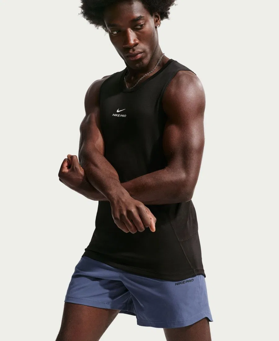 Тренировочная майка Pro Men's Dri-FIT Nike, черный/белый — фото 2