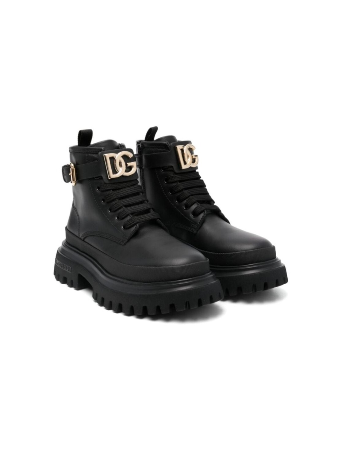 

Dolce & Gabbana Kids боевые ботинки с табличкой DG, черный