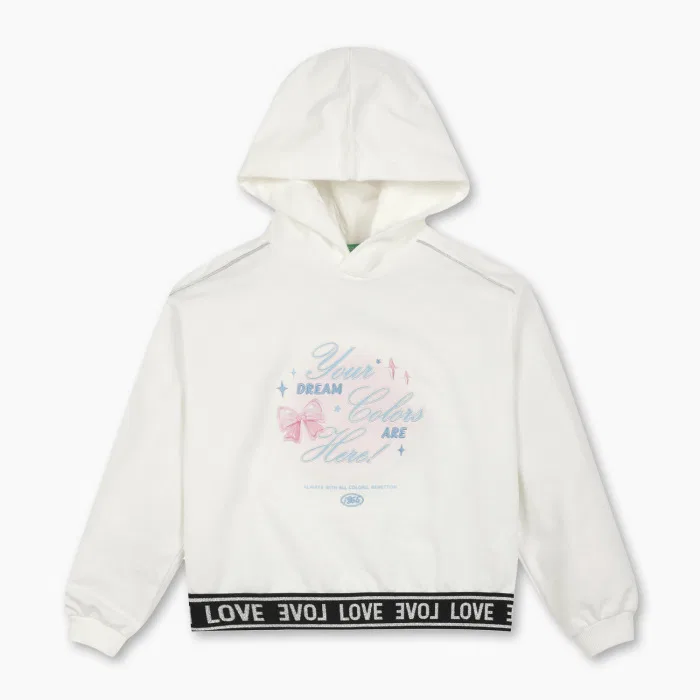 Детская худи Band Point, айвори, от Benetton Kids