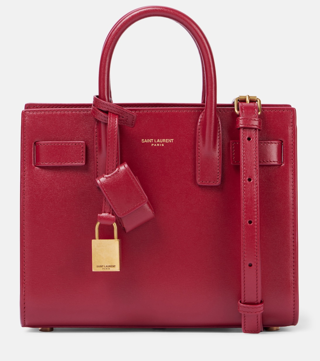 

Сумка Sac De Jour Nano из кожи Saint Laurent, New Cherry Jam
