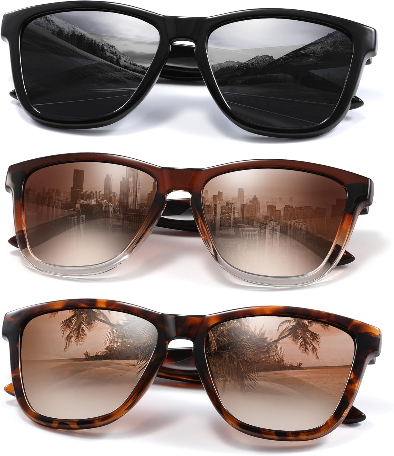 

Поляризованные солнцезащитные очки для женщин, модные, классические, в стиле ретро, ​​женские солнцезащитные очки для мужчин, очки для вождения, защита от УФ-излучения kunchu, Black+ctc+bjbrown