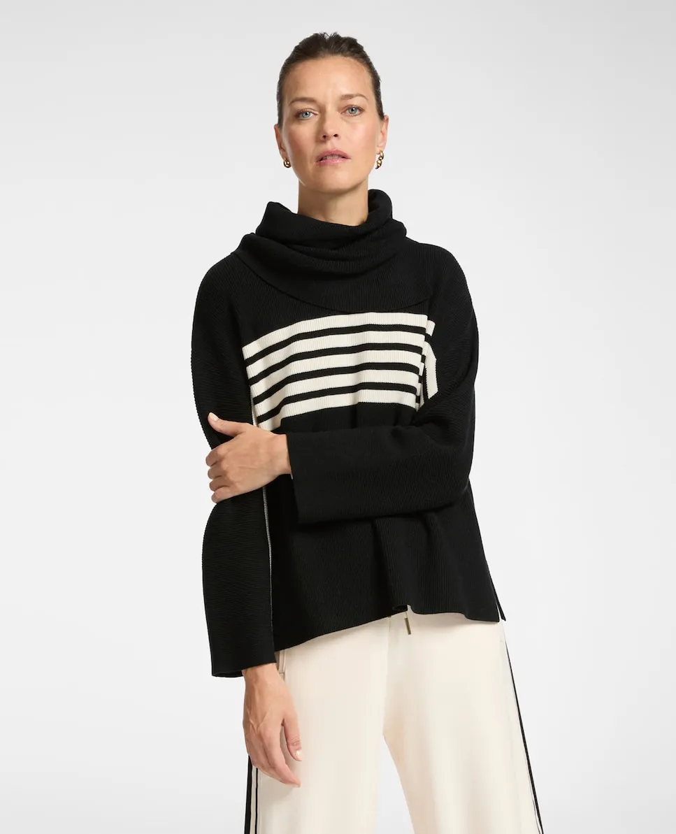 

Женский спортивный джемпер с отстегивающимся воротником стойкой Elena Miró, черный