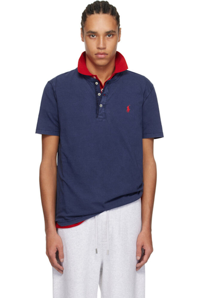

Футболка-хенли с короткими рукавами Navy Slub Polo Ralph Lauren