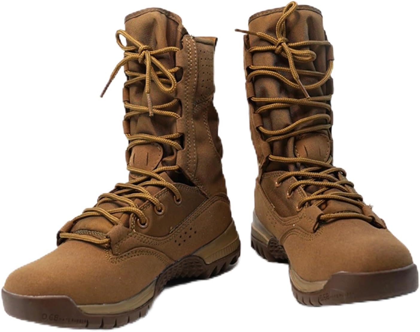 

Тактические высокие военные ботинки на шнуровке, дышащие, из замши и холста, средняя высота голенища, легкие, мягкая подошва с противоскользящим эффектом для активного отдыха, пеших походов, охоты, треккинга и кемпинга Tengfeifly, коричневый