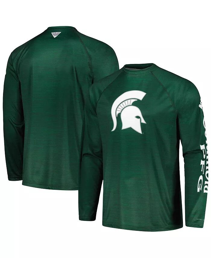 

Мужская зеленая футболка Michigan State Spartans PFG Terminal Tackle Omni-Shade Raglan с длинным рукавом Columbia