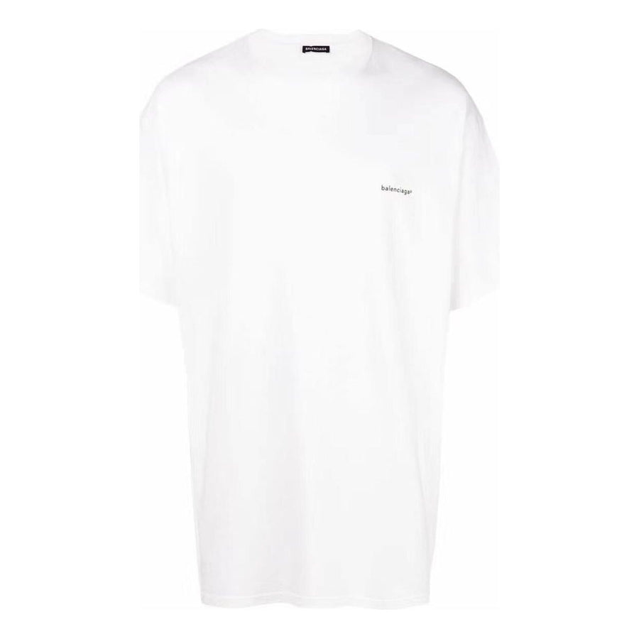 

Футболка Balenciaga Small Logo Print Cotton T-Shirt 'White', белый