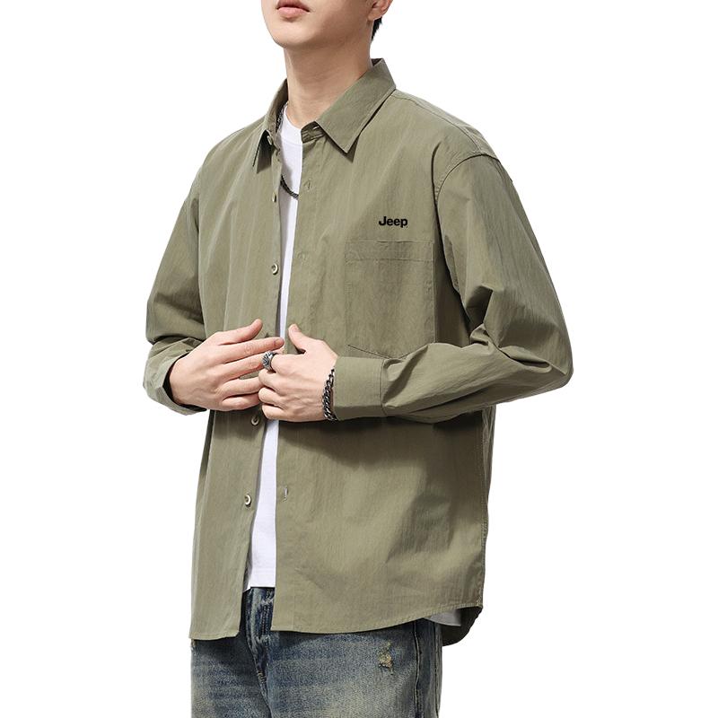 

Рубашка Unisex Lapel Moderate Workwear Jeep, army зеленый