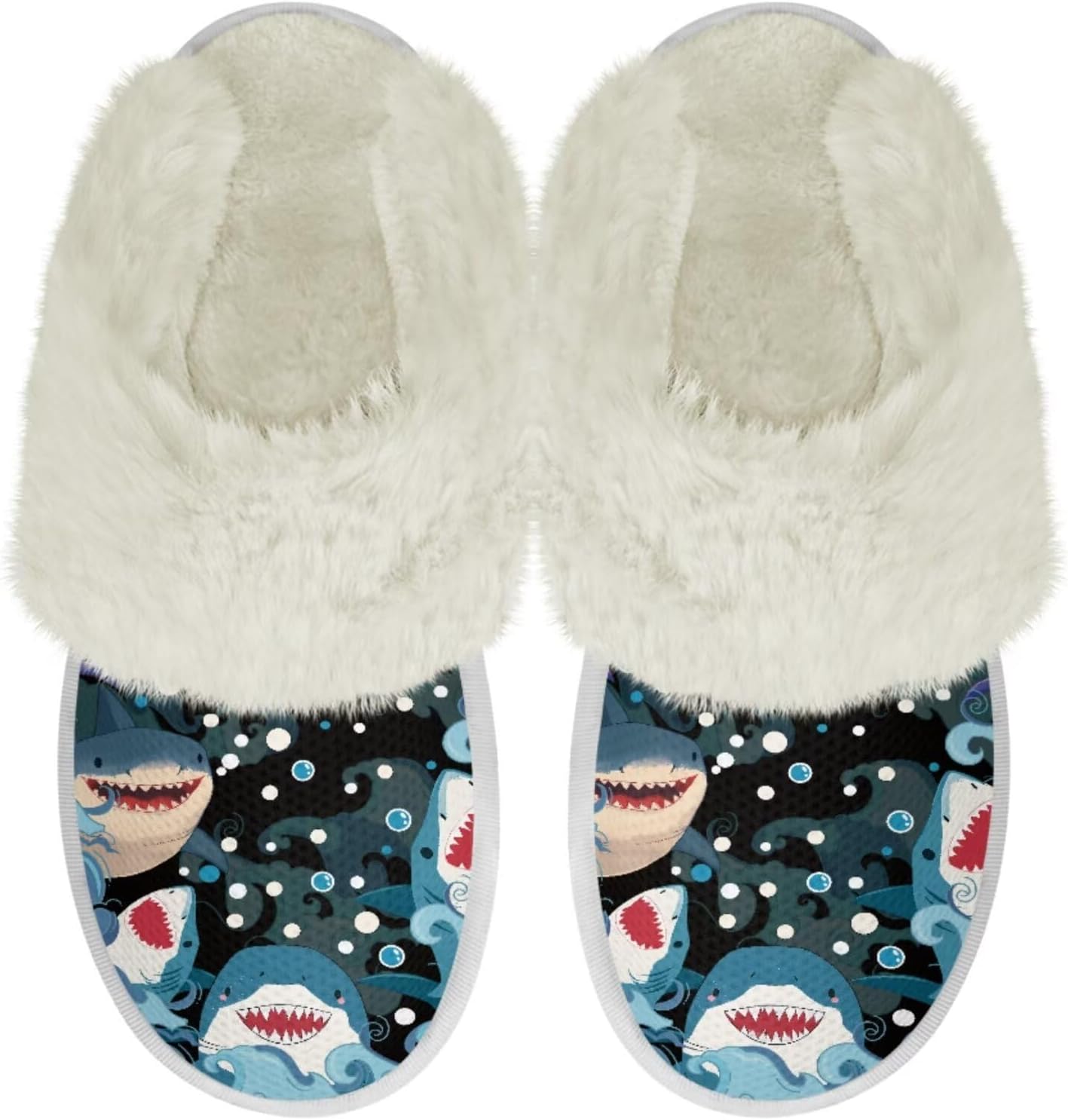 

Женские и мужские тапочки с мехом, легкие домашние тапочки с противоскользящей подошвой, повседневная обувь для дома Chririnla, Shark