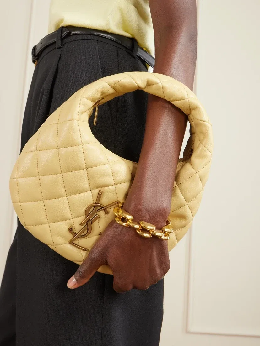 Это SAINT LAURENT Icarino quilted leather tote, желтый — фото 2