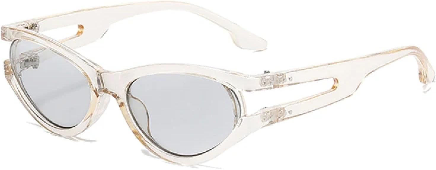 

Женские солнцезащитные очки «кошачий глаз», модные градиентные оттенки, защита от УФ-излучения UV400; мужские солнцезащитные очки в стиле ретро с заклепками WNCKSQ, Champagne Light Gray