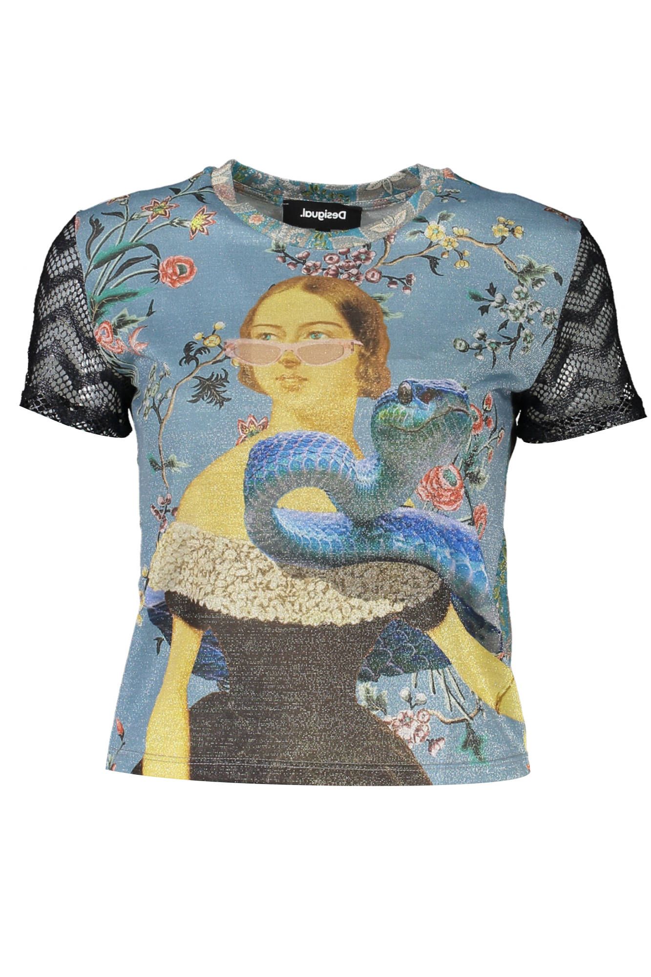 

Светло-голубой женский топ из полиэстера Desigual