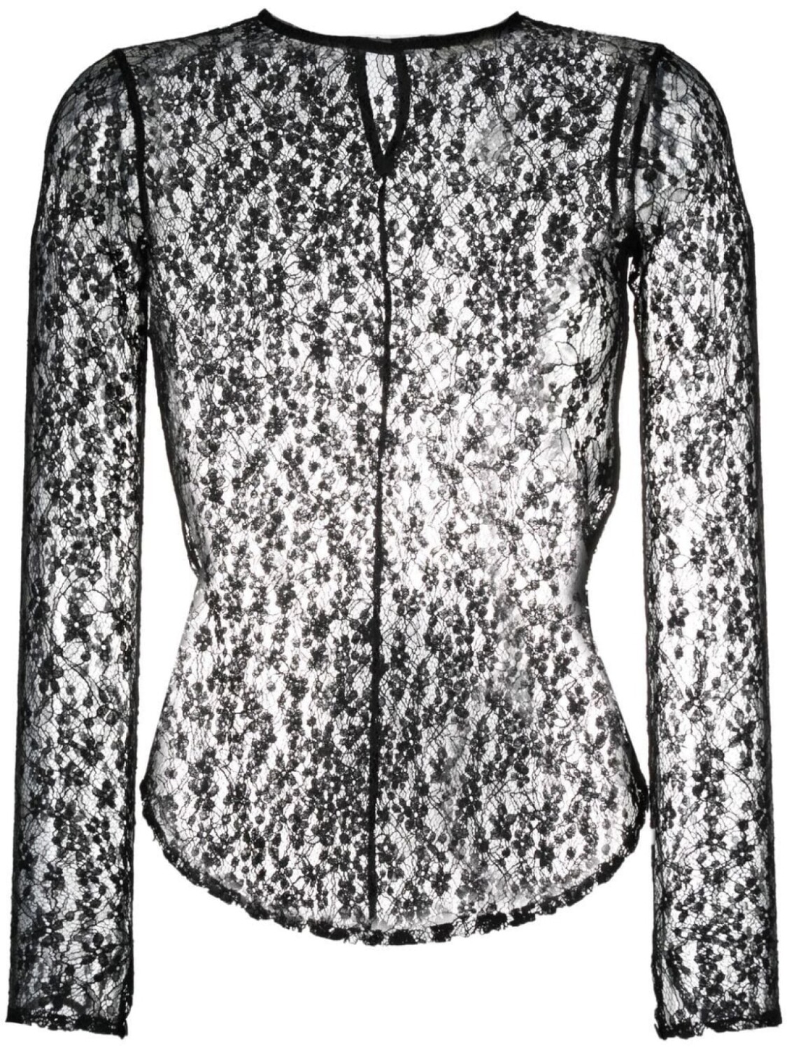 

ISABEL MARANT кружевной топ с длинными рукавами, черный