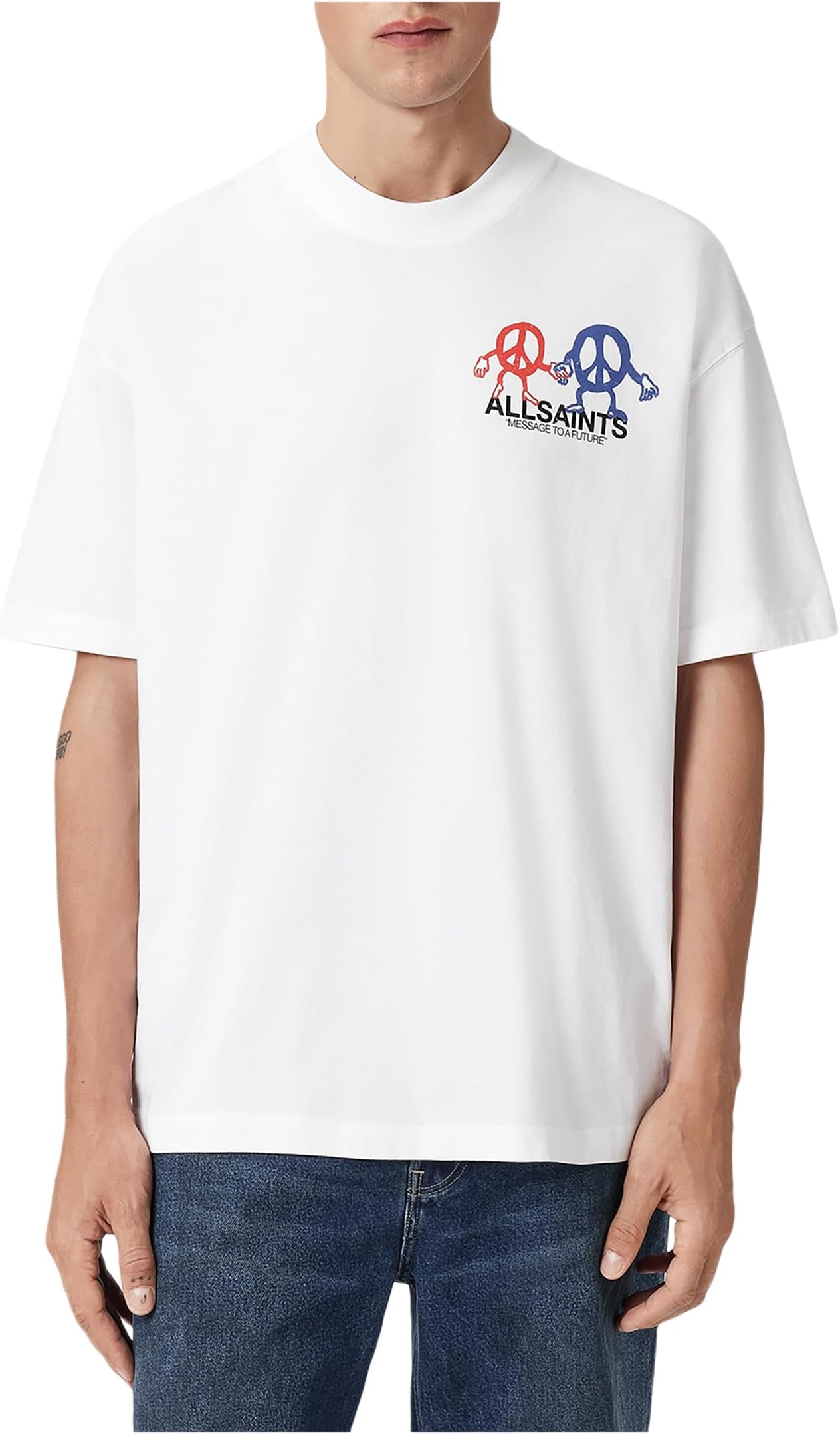 

Мужская кофта Bedfellow с коротким рукавом AllSaints, Optic White