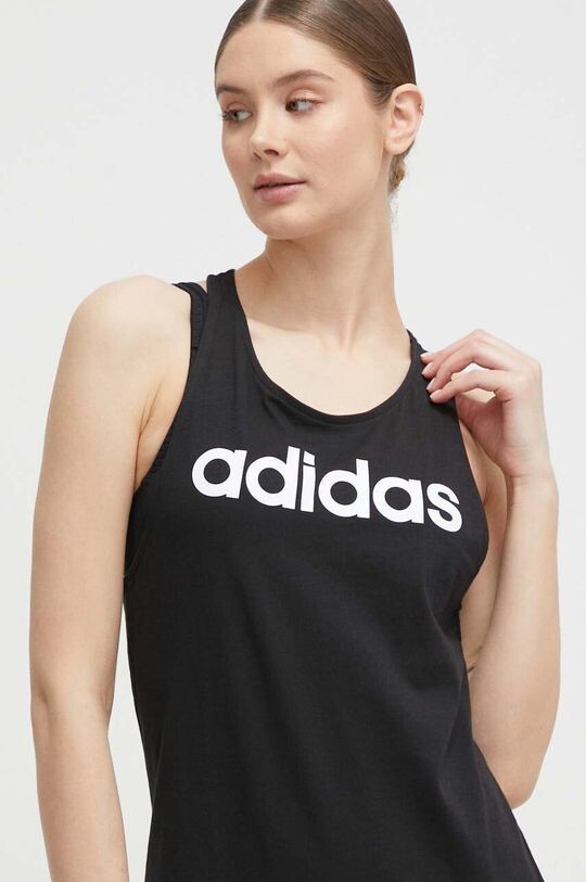 Хлопковый топ adidas, черный — фото 4