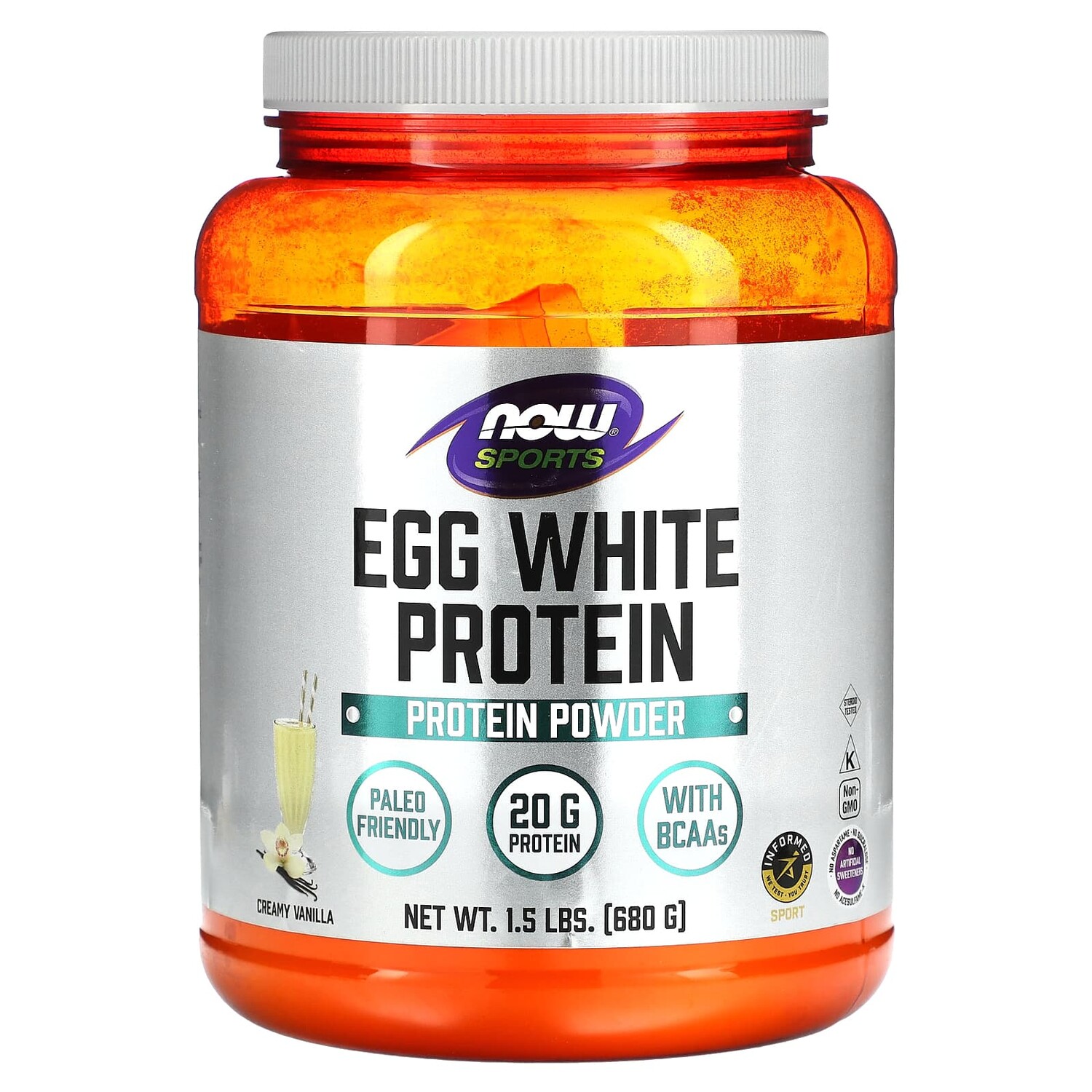 

NOW Foods Протеин яичного белка без сахара ванильный крем 1,5 фунта (680 г)