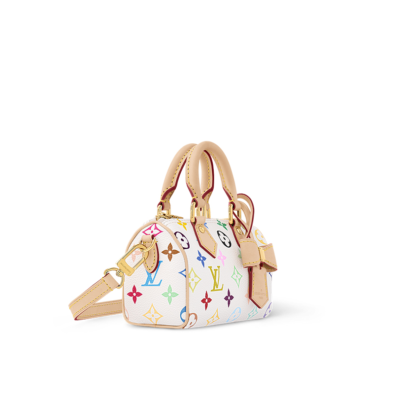 LOUIS VUITTON Сумка кросс-боди Takashi Murakami Nano Speedy белая разноцветная — фото 2