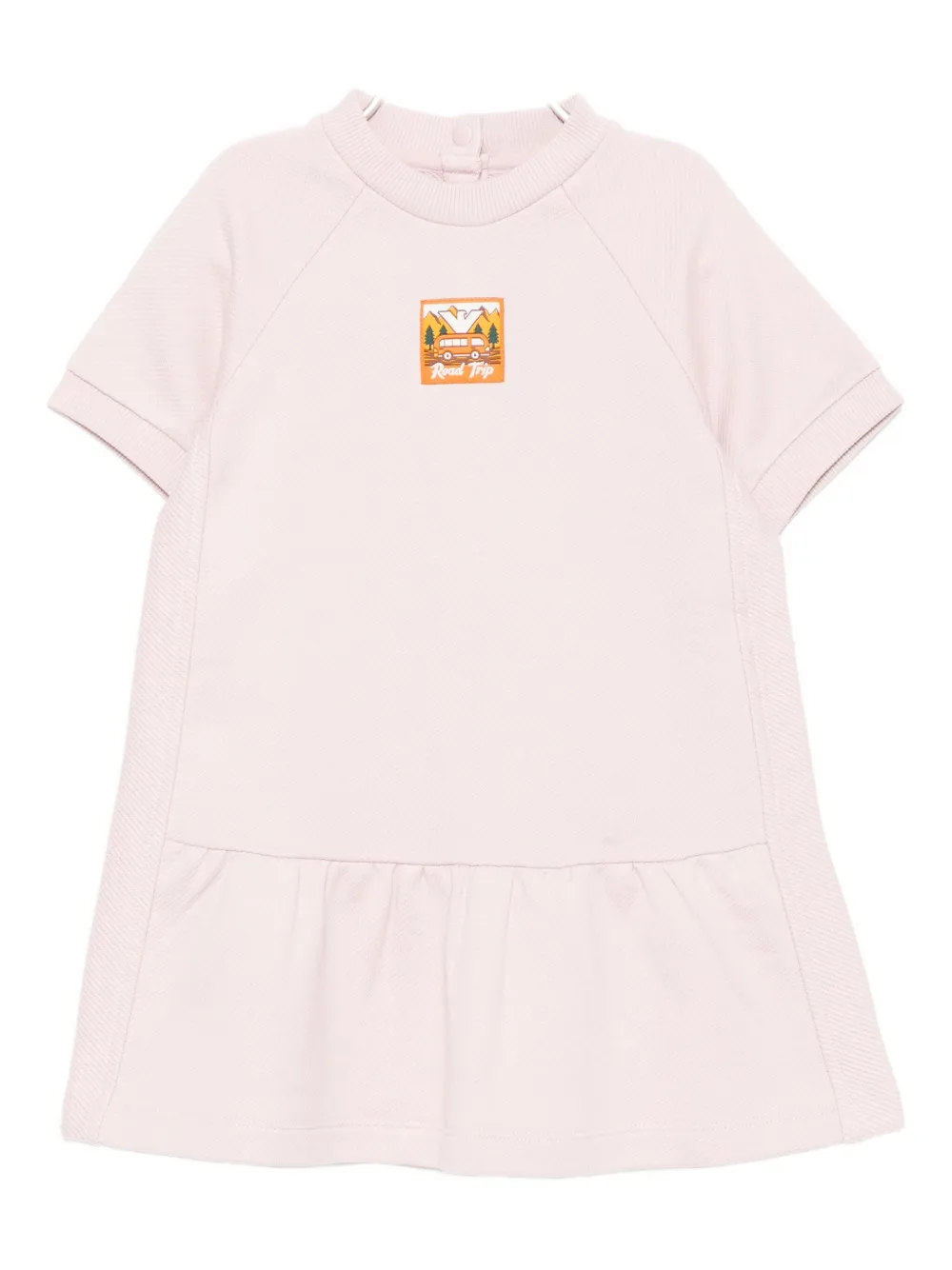 

Платье из хлопка ASV Emporio Armani Kids, розовый
