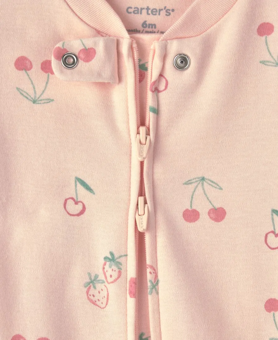 Детский комбинезон Baby Girl's Strawberry с двусторонней молнией Carter'S, розовый — фото 2
