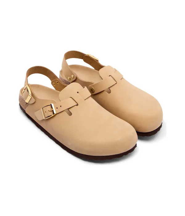 Кожаные мюли сандалии Токио Narrow fit Birkenstock, бежевый — фото 3
