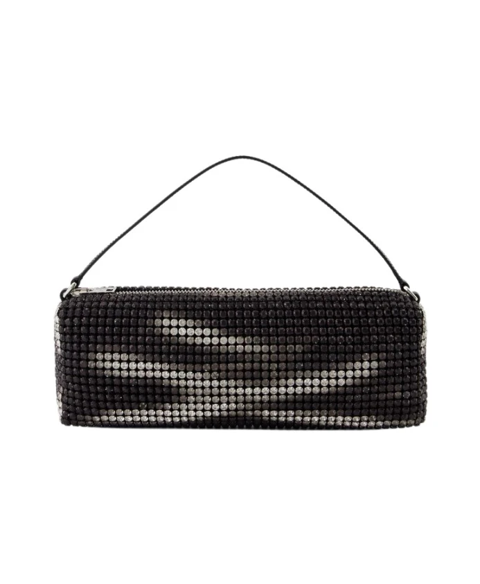 

Сетчатая сумка шопер с кристаллами Alexander Wang, черный