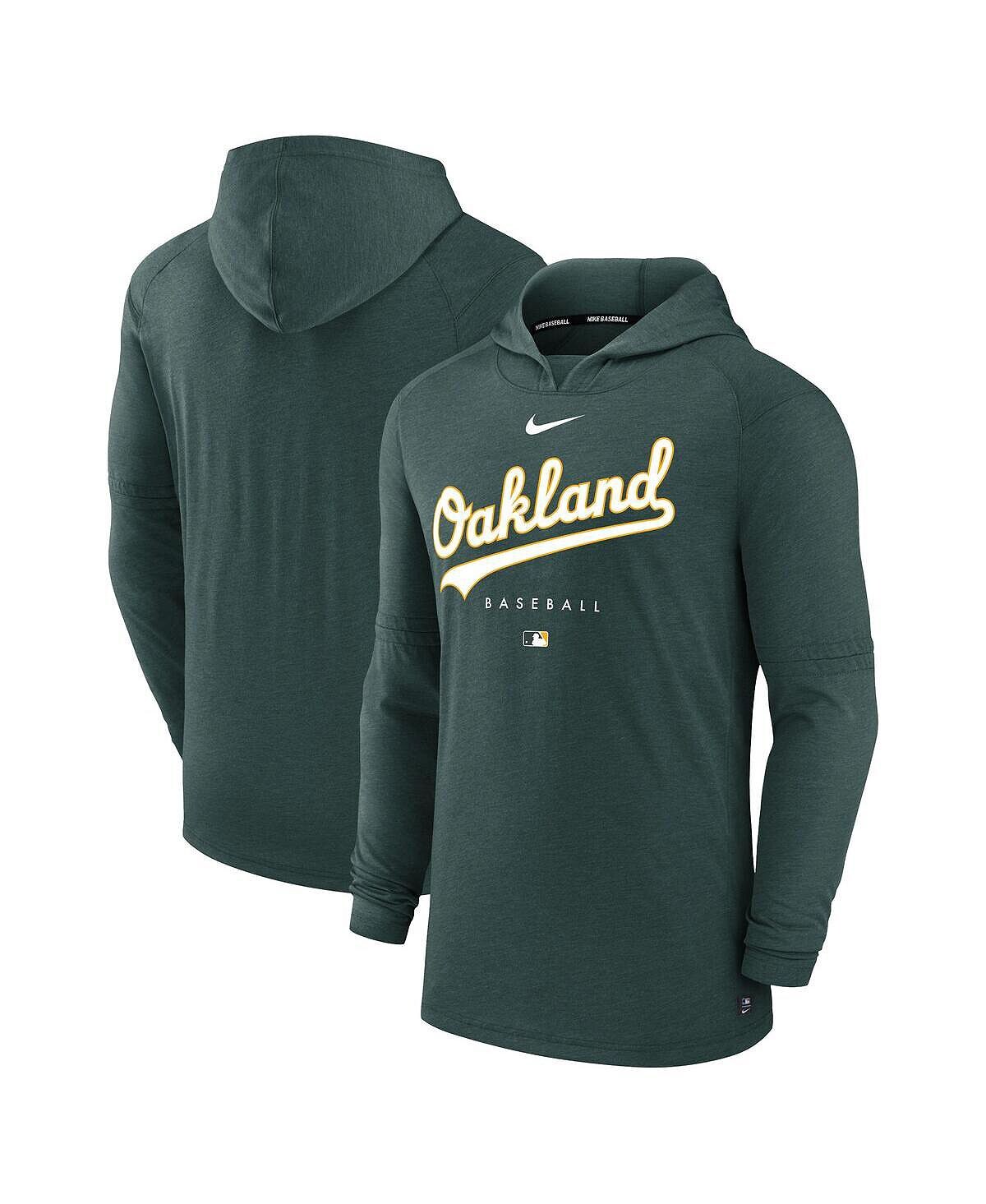 

Мужской пуловер с капюшоном Heather Green Oakland Athletics Authentic Collection Early Work Tri-Blend Performance Nike